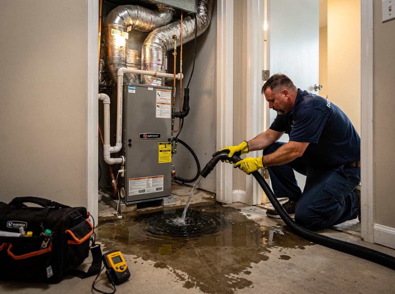 A/C Condensate Overflow Water Cleanup in Decatur