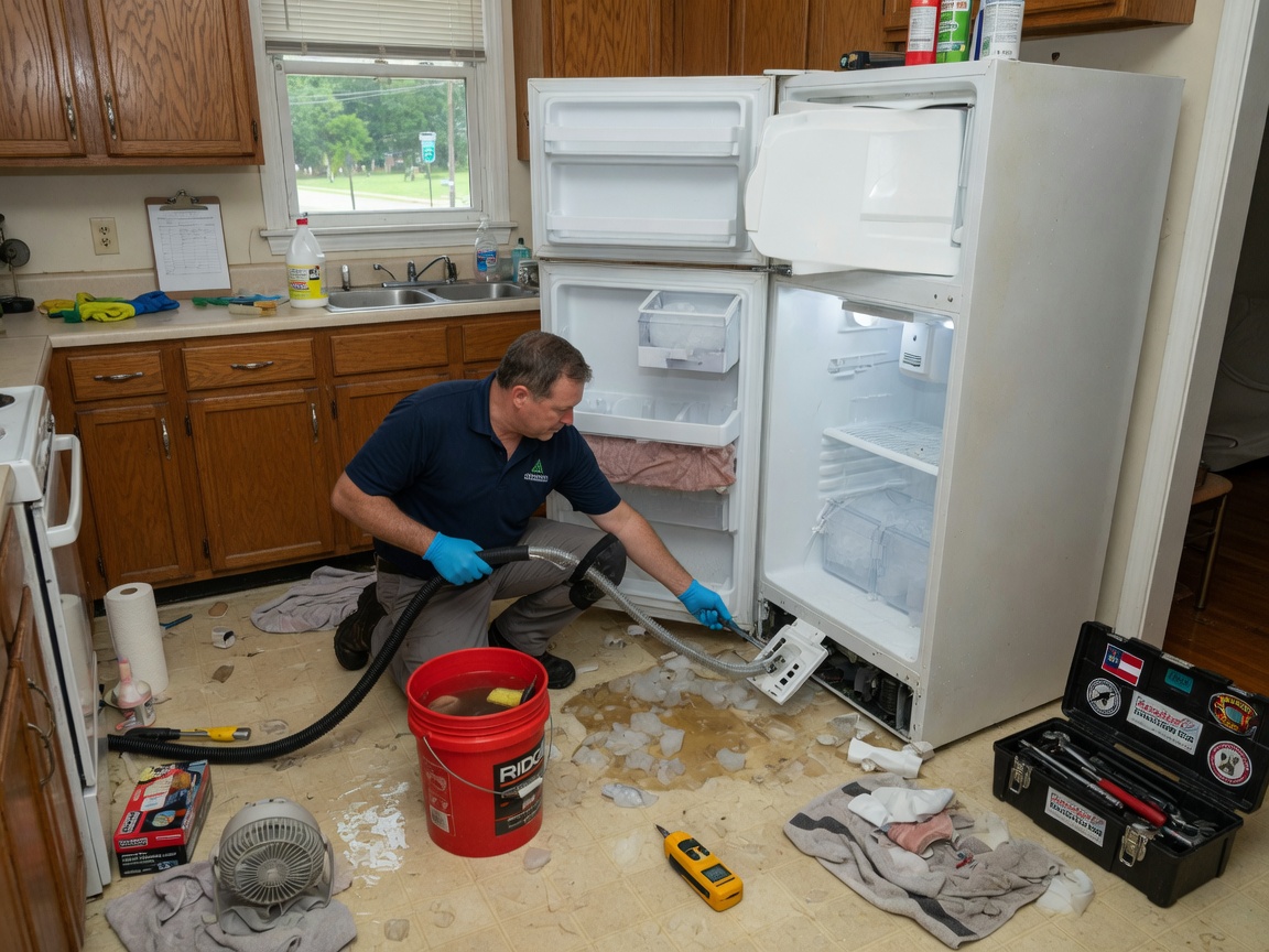 Refrigerator and Ice Maker Leak Cleanup in Decatur
