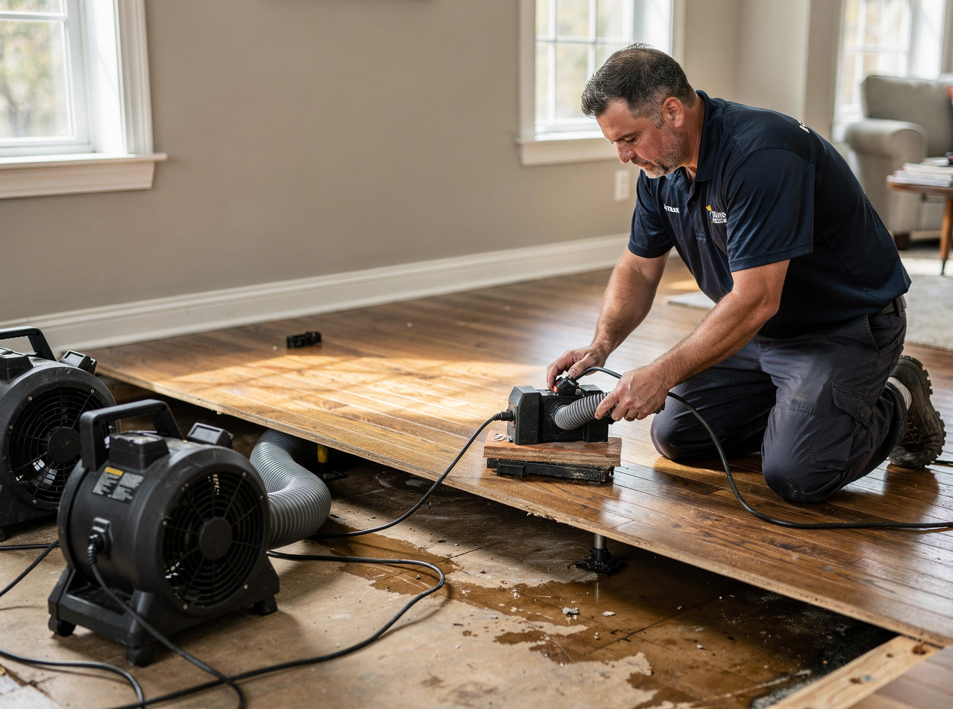 Water Under Flooring Drying in Decatur