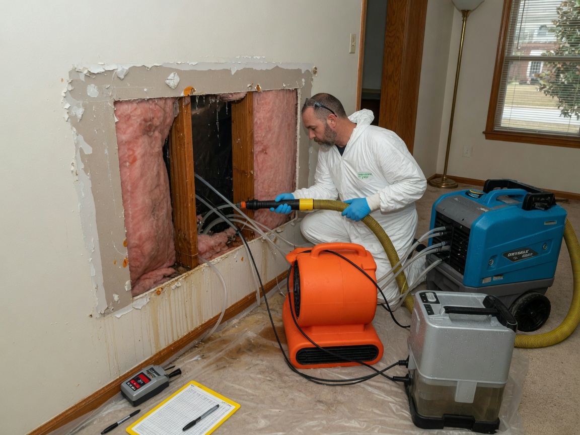 Wet Drywall and Wall Cavity Drying in Decatur